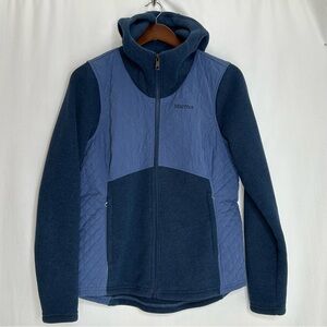 Marmot women’s hooded jacket polertec I89690 blue size medium